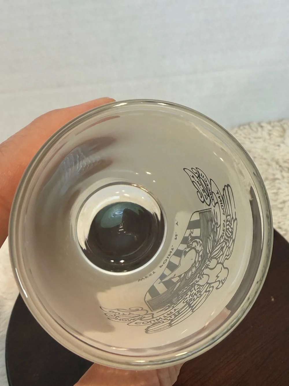 Vintage frosted souvenir West Point Military Academy tumbler with black crest